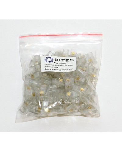 US010A (100шт). Телефонный разъем 4P4C (RJ-11). 5bites в Камышине