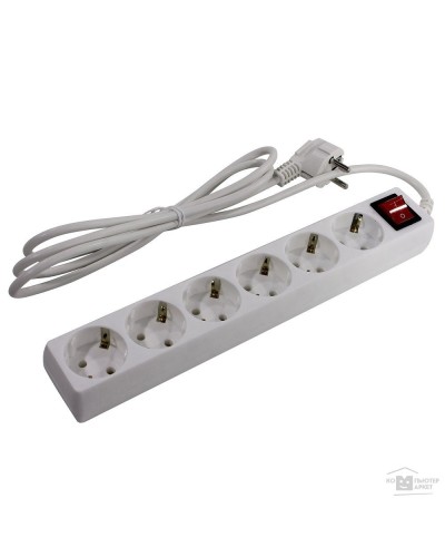 SP6W-230. Сетевой фильтр 6 розеток, 3м, белый. 5bites в Камышине