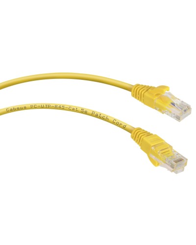PC-UTP-RJ45-Cat.5e-0.3m-YL (7663c), желтый. Патч-корд медный. CABEUS в Камышине
