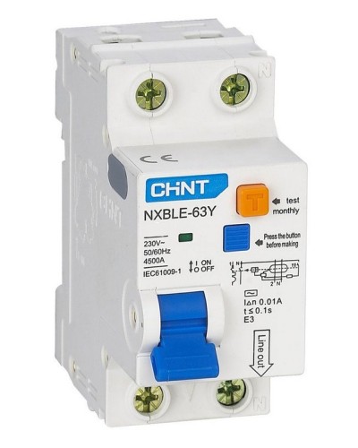 NXBLE-63Y (R) 1п+N C 6А 30мА электронный тип AC 4.5кА CHINT (105540). Автоматический выключатель дифференциального тока. CHINT в Камышине