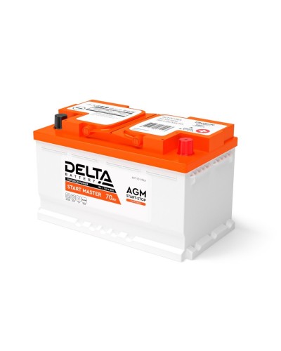 Delta START MASTER AGM 1270 (70 Ah). Аккумулятор автомобильный герметичный свинцово-кислотный. Delta в Камышине