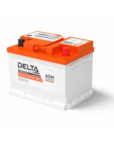 Delta START MASTER AGM 1260 (60 Ah). Аккумулятор автомобильный герметичный свинцово-кислотный. Delta в Камышине