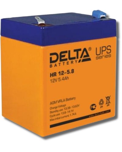 Delta HR 12-5.8. Аккумулятор герметичный свинцово-кислотный. Delta в Камышине