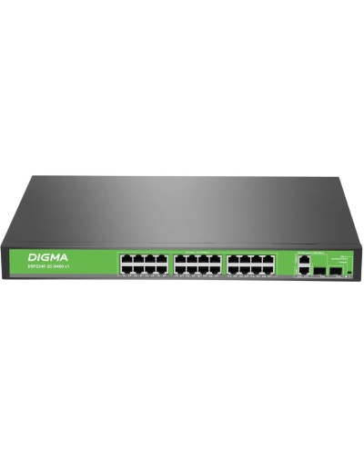 DSP224F-2C-R400 DSP224F-2C-R400 V1 (L2) 24х100Мбит/с 2хКомбо(1000BASE-T/SFP) 24PoE 24PoE+ 400W. Коммутатор с питанием по PoE. Digma в Камышине