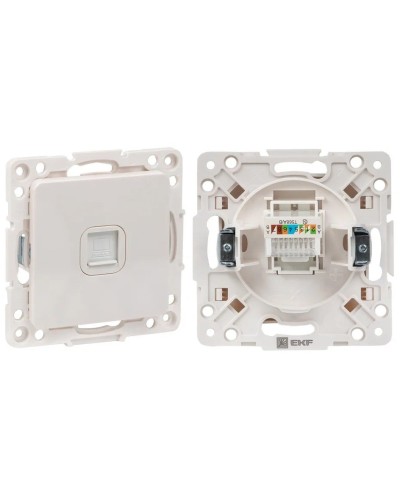Стокгольм Механизм Розетки RJ-45 1-местной (EYK01-035-10). Механизм Розетки RJ-45 1-местной. EKF в Камышине