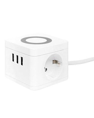 Удлинитель Куб 2 гнезда 3USB 2,4А+зарядное устройство 1,3 метра 1мм2. Удлинитель Куб. EKF в Камышине