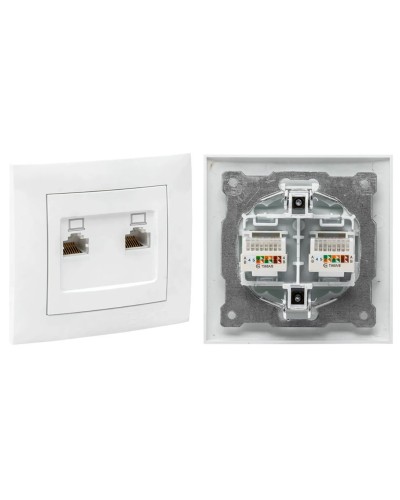 Валенсия розетка комп RJ-45 2-местная (EWK02-035-10). Розетка комп RJ-45 2-местная. EKF в Камышине
