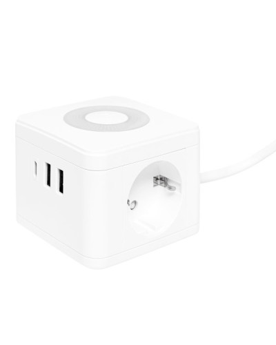 Удлинитель Куб 2 гнезда 2USB 2,4А+Type C + Ночник 1,3 метра 1мм2. Удлинитель Куб. EKF в Камышине