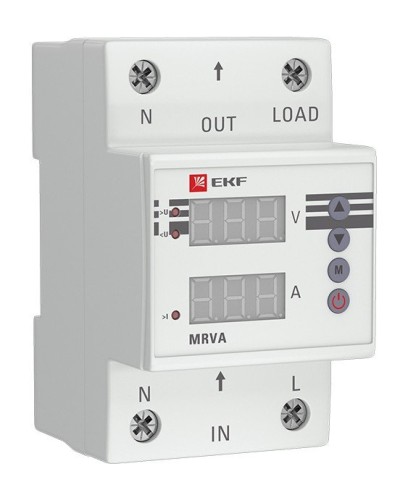 MRVA 63A PROxima (MRVA-63A). Реле напряжения и тока с дисплеем. EKF в Камышине