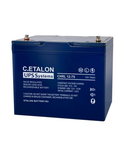 C.ETALON CHRL 12-75. Аккумулятор герметичный свинцово-кислотный. ETALON в Камышине