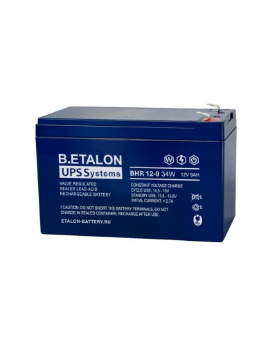 B.ETALON BHR 12-9 34W. Аккумулятор герметичный свинцово-кислотный. ETALON в Камышине