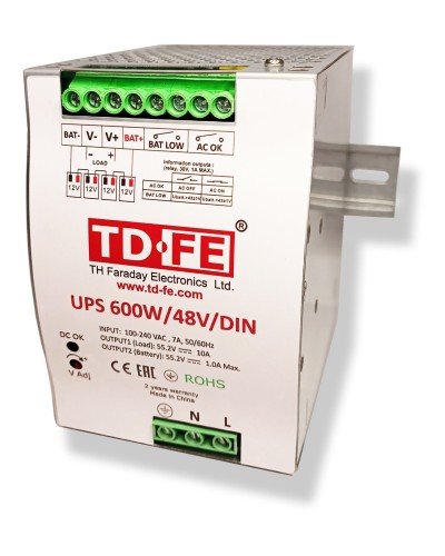 UPS 600W/48V/DIN. Источник вторичного электропитания резервированный. FARADAY в Камышине