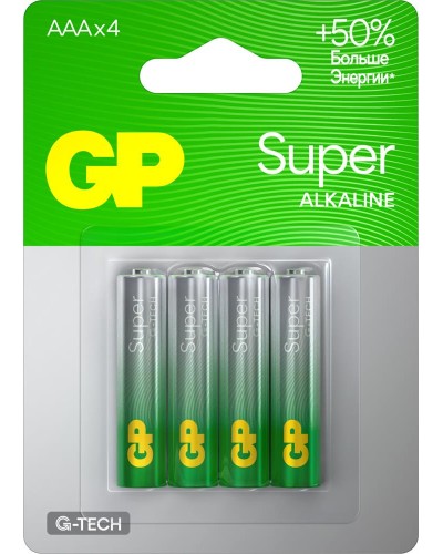 GP Super Alkaline 15A AA (GP 15AA21-2CRSBC4), упак. 4 шт. БЛИСТЕР. Алкалиновые батарейки. GP Batteries в Камышине