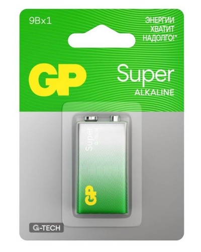 GP Super Alkaline 9V Крона (GP 1604AA21-5CRSBC1), БЛИСТЕР. Алкалиновая батарейка. GP Batteries в Камышине