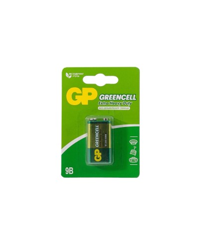 GP GreenCell 9V Крона (GP 1604GLF-2CR1), БЛИСТЕР. Солевая батарейка. GP Batteries в Камышине
