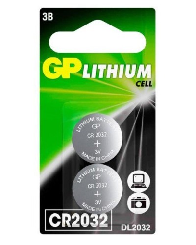 GP Lithium CR2032 (GP CR2032-2CRU2), упак. 2 шт. БЛИСТЕР. Литиевые дисковые батарейки. GP Batteries в Камышине