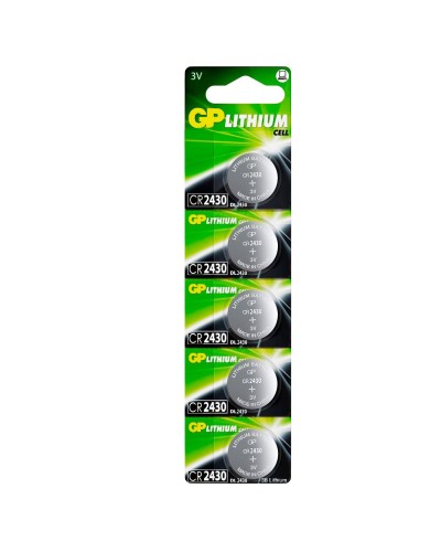 GP Lithium CR2430 (GP CR2430-2C5 100/1000), упак. 5 шт. БЛИСТЕР. Литиевые дисковые батарейки. GP Batteries в Камышине