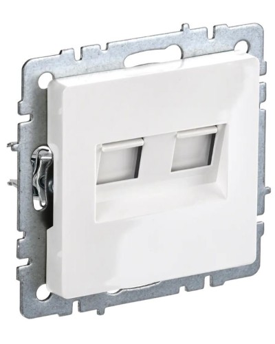 Розетка RJ11+RJ45 РК/Т12-БрБ белая BRITE (BR-KT20-O-1-K01). Розетка двойная. IEK в Камышине