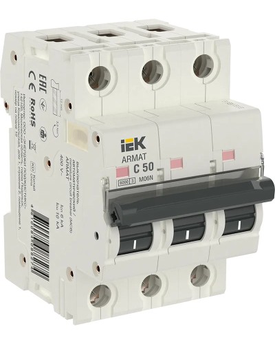 M06N 3P C 50А 6кА ARMAT (AR-M06N-3-C050). Автоматический выключатель. IEK в Камышине
