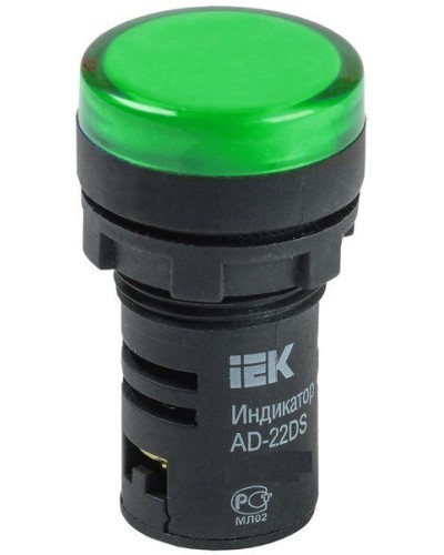 Лампа AD22DS (LED) матрица D22мм зеленый 12В AC/DC (BLS10-ADDS-012-K06). Светосигнальный индикатор. IEK в Камышине