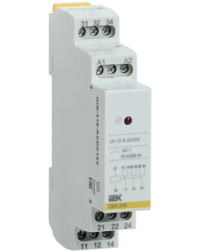 Реле промежуточное модульное OIR 3 контакта 16А 230В AC (OIR-316-AC230V). Реле промежуточное модульное. IEK в Камышине