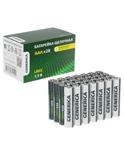 Батарейка Alkaline LR03/AAA GENERICA (28 шт) (ABT-LR03-ST-B28-G). Батарейка щелочная. IEK в Камышине