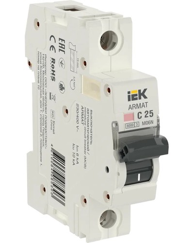 M06N 1P C 25А 6кА ARMAT (AR-M06N-1-C025). Автоматический выключатель. IEK в Камышине