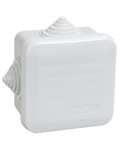 Коробка распаячная КМ41236 70х70х40 открытой проводки IP44 4 гермоввода серая (UKOZ11-070-070-040-K41-44). Коробка распаячная безгалогенная (HF) с защелкивающейся крышкой. IEK в Камышине
