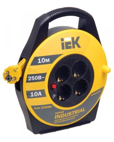 УК10 4 места, 10м (WKP14-10-04-10). Удлинитель на катушке Industrial. IEK в Камышине