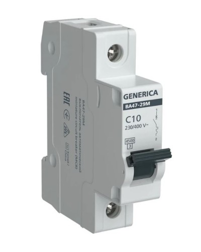 GENERICA ВА47-29М 1P C 10А 4,5кА (MVA21-1-010-C-G). Автоматический выключатель. IEK в Камышине