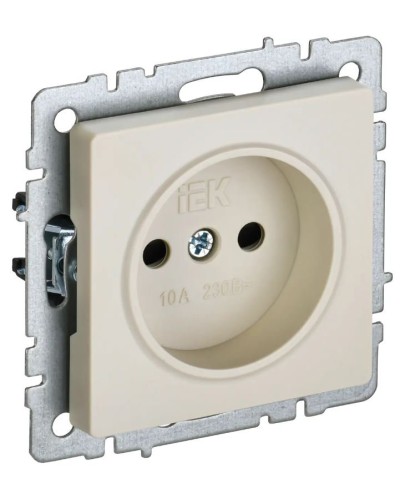 Розетка без з/к РСш10-2-БрКр бежевый BRITE (BR-R13-10-K10). Розетка без заземления с защитными шторками. IEK в Камышине
