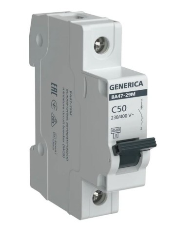 GENERICA ВА47-29М 1P C 50А 4,5кА (MVA21-1-050-C-G). Автоматический выключатель. IEK в Камышине