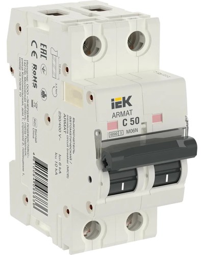 M06N 2P C 50А 6кА ARMAT (AR-M06N-2-C050). Автоматический выключатель. IEK в Камышине