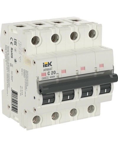 M06N 4P C 20А 6кА ARMAT (AR-M06N-4-C020). Автоматический выключатель. IEK в Камышине