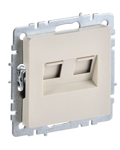 Розетка RJ11+RJ45 РК/Т12-БрКр бежевый BRITE (BR-KT20-O-1-K10). Розетка двойная. IEK в Камышине