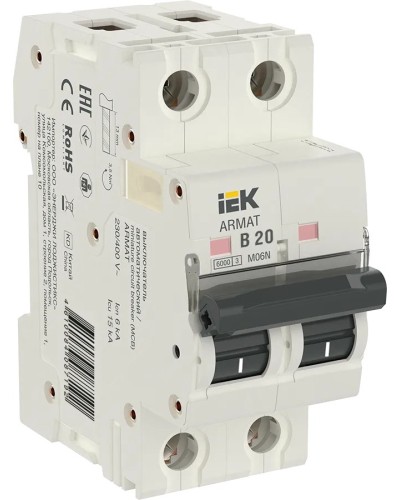M06N 2P B 20А 6кА ARMAT (AR-M06N-2-B020). Автоматический выключатель. IEK в Камышине