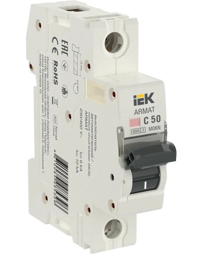M06N 1P C 50А 6кА ARMAT (AR-M06N-1-C050). Автоматический выключатель. IEK в Камышине