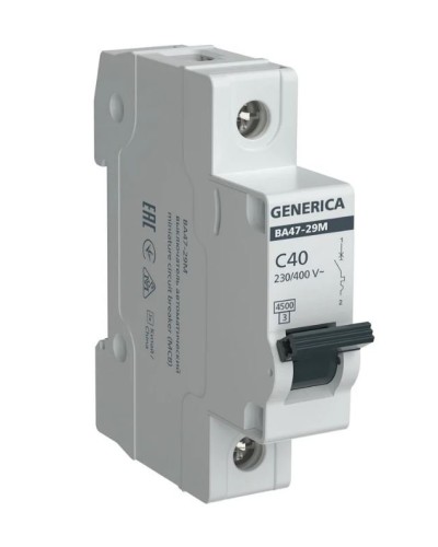 GENERICA ВА47-29М 1P C 40А 4,5кА (MVA21-1-040-C-G). Автоматический выключатель. IEK в Камышине