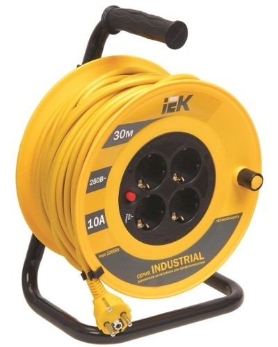 УК30 4 места, 30м (WKP15-16-04-30). Удлинитель на катушке Industrial. IEK в Камышине
