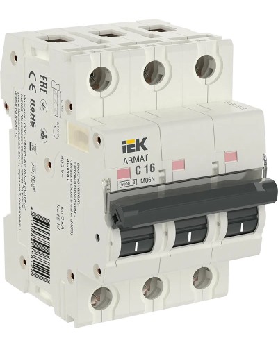M06N 3P C 16А 6кА ARMAT (AR-M06N-3-C016). Автоматический выключатель. IEK в Камышине
