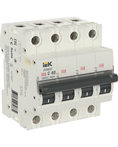 M06N 4P C 40А 6кА ARMAT (AR-M06N-4-C040). Автоматический выключатель. IEK в Камышине