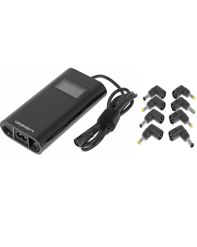 Блок питания Ippon D90U автоматический 90W 15V-19.5V 8-connectors 4.5A 1xUSB 2.1A, LCD индикатор (654527). Блок питания. Ippon в Камышине