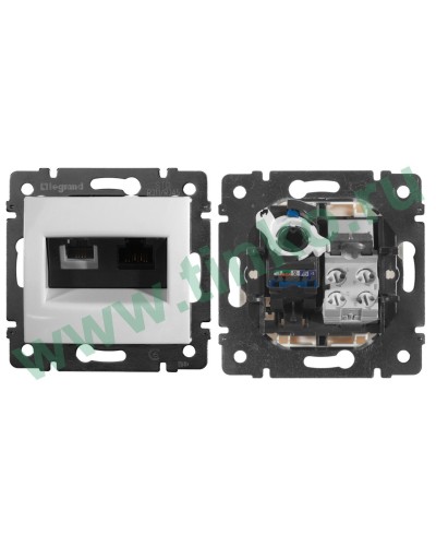 Розетка Valena 2xRJ11+RJ45 Cat.6, белый (770080). Розетка. LegranD в Камышине