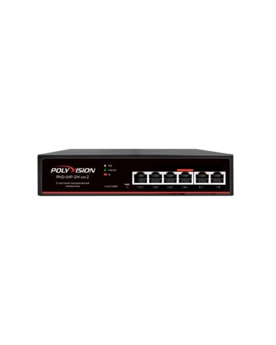 PND-04P-2M v.2. Коммутатор 6-портовый с функцией PoE. Polyvision в Камышине