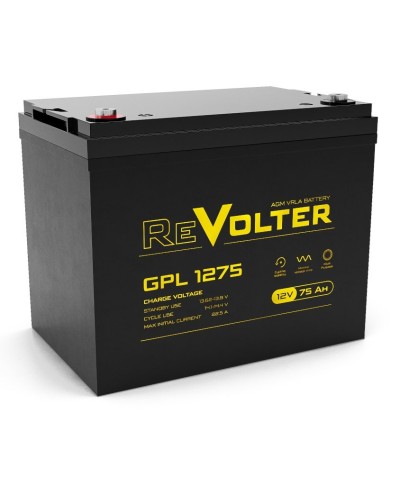 Revolter GPL 1275. Аккумулятор автомобильный герметичный свинцово-кислотный. Revolter в Камышине