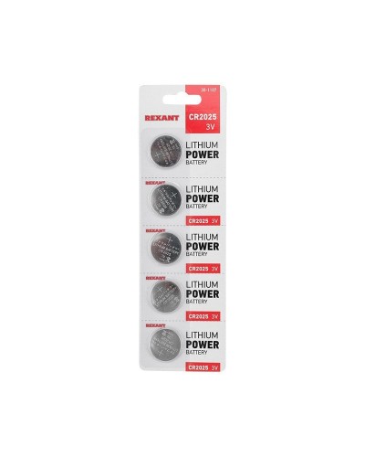 Литиевые батарейки CR2025 3 V 160 mAh (30-1107). Элемент питания. Rexant в Камышине