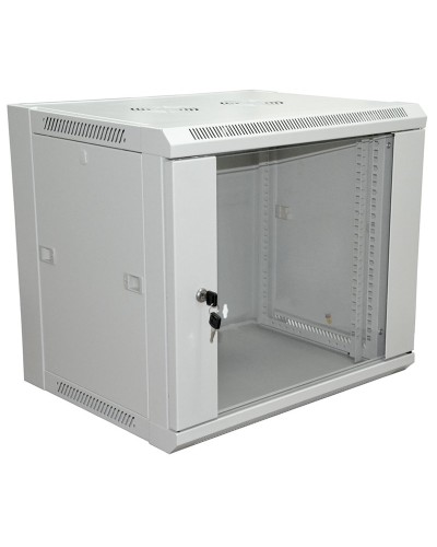 Шкаф телекоммуникационный 19 настенный 12U 600×450×635 мм (ШxГxВ) - передняя дверь стекло, боковые стенки съемные (разобранный) RAL 7035 (04-2202). Шкаф телекоммуникационный 19 настенный 12U. Rexant в Камышине