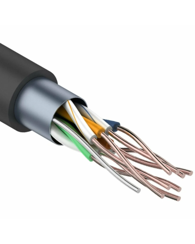 F/UTP, CAT 5e, PE, 4PR, 24AWG, OUTDOOR, SOLID, черный, 305м REXANT (01-0146-1). Кабель «витая пара» (LAN) для структурированных систем связи. Rexant в Камышине