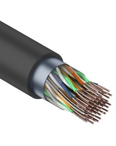 F/UTP, CAT 5, PE, 25PR, 24AWG, OUTDOOR, SOLID, черный, 305м, REXANT (01-1203). Кабель «витая пара» (LAN) для структурированных систем связи. Rexant в Камышине