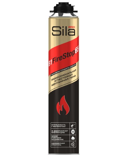 Пена огнестойкая Sila Pro B1 Firestop 65, 850 мл: Пена монтажная профессиональная в Камышине
